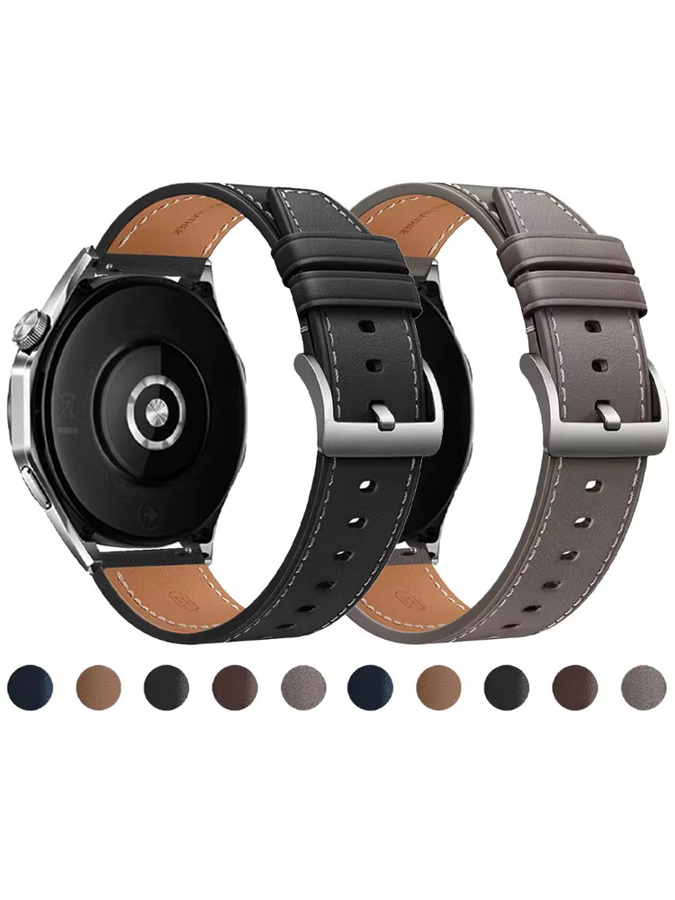 Zeblaze Uhrenarmband Leder, 22 mm, black, Unisex - Bild 2