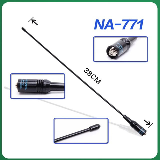 Baofeng NA-771 SMA-F Walkie Talkie Antenne für UV-K5 und UV-5R, UHF/VHF 136-174 MHz & 400-470 MHz, Schwarz - Bild 1