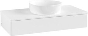 V&B Waschtischunterschrank Antao ohne Frontstruktur in Weiß lackiert, B/T/H: 100 x 50 x 19 cm - Bild 1