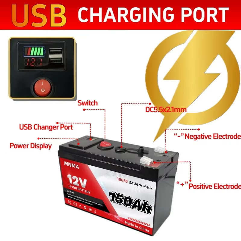 MNMA LiFePO4 Batterie 12V in Schwarz für Solar- und Windenergiespeicherung - Bild 3