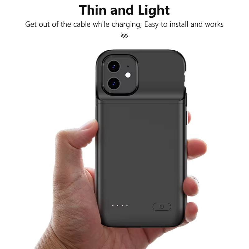 Fraternize Power Bank Schutzhülle für iPhone 12 13 Pro Max Mini in Schwarz - Bild 2