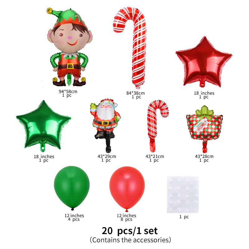 20er Set Weihnachtliche Santa Claus Luftballons in Multicolor für deine Weihnachtsdekoration und Party von EACH PARTY - Bild 3