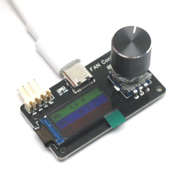 DYKBmetered Digitaler 4-Pin Lüftercontroller mit PWM-Geschwindigkeitsregelung und USB-C Anschluss, Schwarz - Bild 1