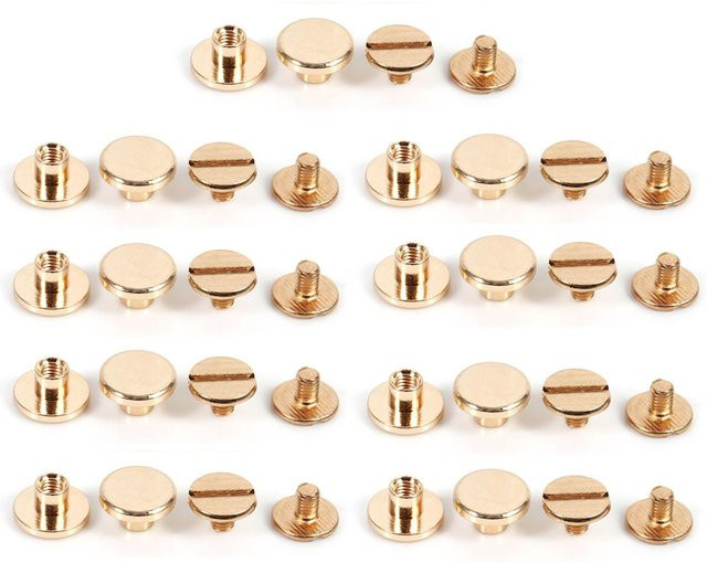 Igeteck 10 Sets Messing Knopf Bolzen Schraube Nagel in Gold für Leder Nieten und DIY-Projekte, Durchmesser: 56,58 mm - Bild 1