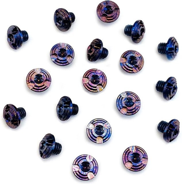 2 Stück TiMascus T10 TORX M4 Schrauben aus Titan in Multicolour für Damaskus Klappmesser - Bild 1