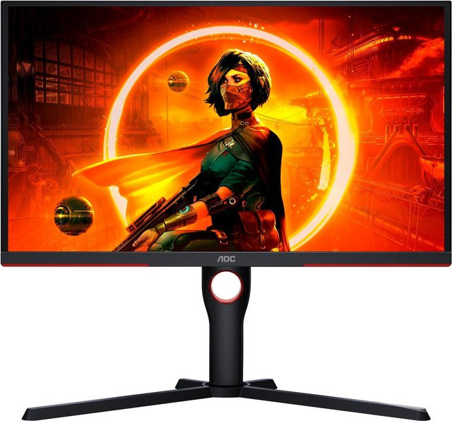AOC 25G3ZM/BK Gaming-Monitor mit 62,2 cm (24,5 Zoll), Full HD, VA-Panel, 240 Hz, Schwarz-Rot - Bild 1