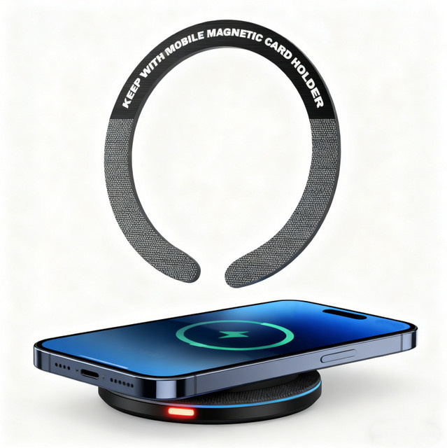 10 Stück Metall-Magnetring-Aufkleber in Schwarz für universelles kabelloses Laden von iPhone und Xiaomi als starke Magnetplatte - Bild 1