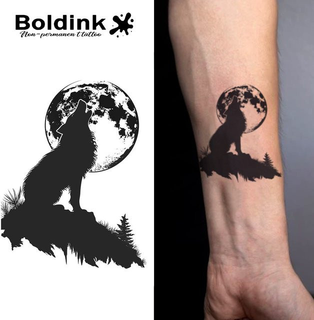 Boldink Lunar Howl Temporäres Tattoo, wasserfest, semi-permanent - Bild 1