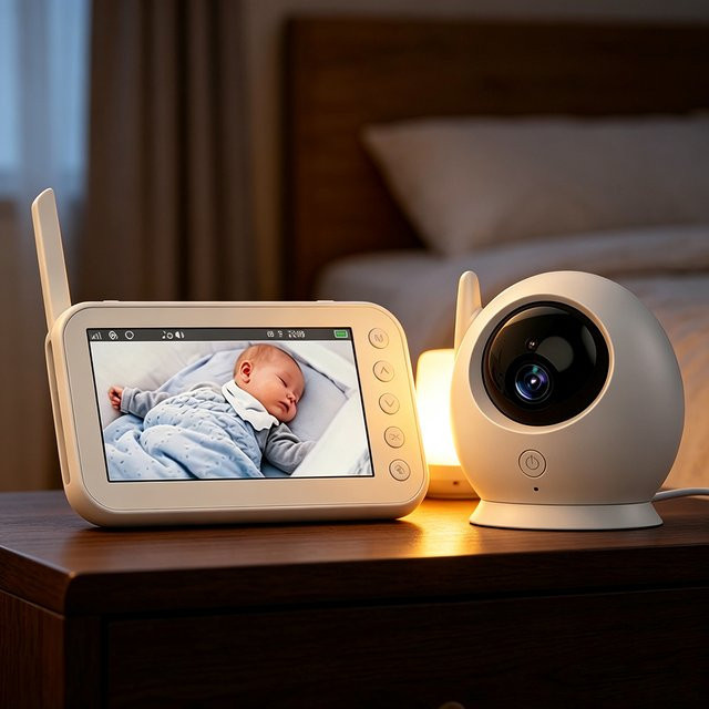 Zysecurity Drahtloses Video-Babyphone mit 4,3 Zoll HD-Display, 2-fach Zoom, 2-Wege-Audio und IR-Nachtsicht in Weiß - Bild 1