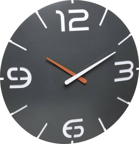 TFA Dostmann Funk Wanduhr Anthrazit Modern Rund Durchmesser: 35 cm - Bild 1