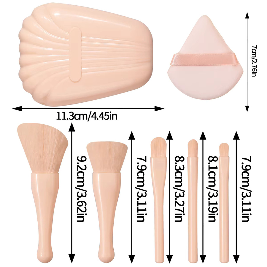 KOSSHOW Make-up-Pinsel-Set, 5-teilig, mit 2 Puderquasten und Aufbewahrungsbox, Unisex - Bild 2