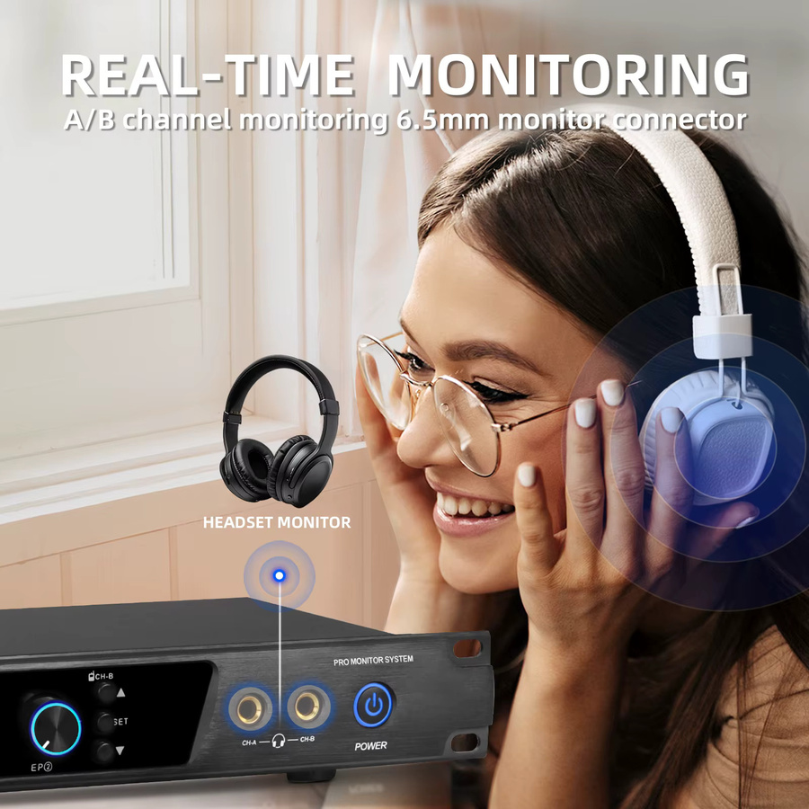 Debra ER-202 UHF Funk-In-Ear-Monitor-System mit mehreren Sendern in Schwarz - Bild 5