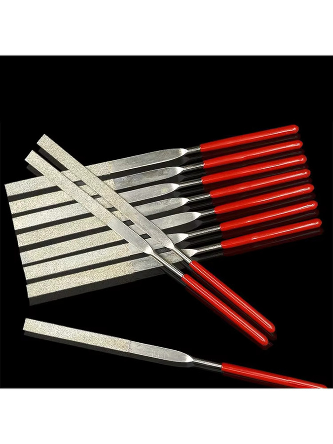 VIBRATITE Mini-Nadelfeilen-Set aus 10 Stück mit Diamantschleifung in Rot und Silber - Bild 4