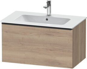 Duravit Waschtischunterschrank D-Neo wandhängend in Weiß und Braun mit Schubladen, B/T/H: 81 x 46,2 x 44 cm - Bild 1