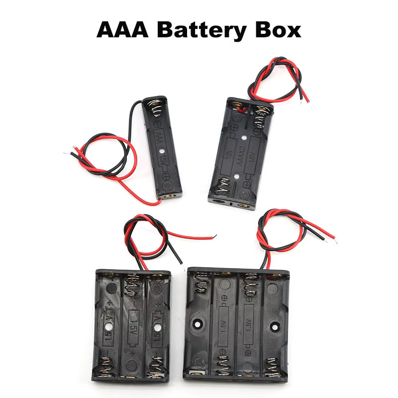 Gakaki AAA Batteriefach Set in Schwarz mit 1, 2, 3 oder 4 Slots für 1,5V bis 6V - Bild 3