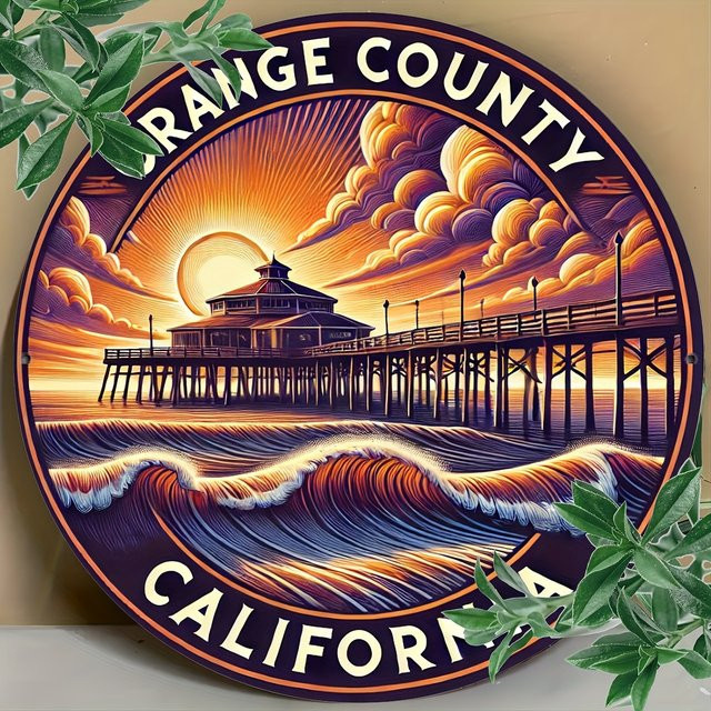Potdemiel Orange County California Wandkunst aus Metall, Mehrfarbig, B/B/B: 20,32 x 20,32 x 20,32 cm - Bild 1