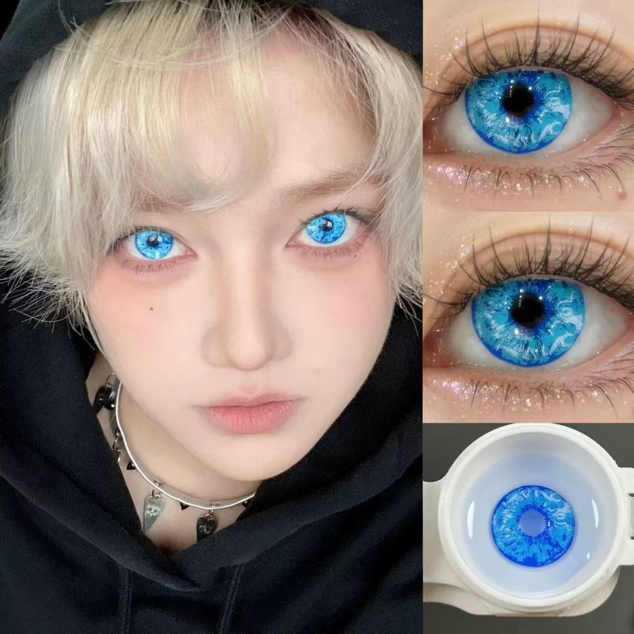 JeweLens Satoru Gojo Cosplay farbige Kontaktlinsen, blau - Bild 3
