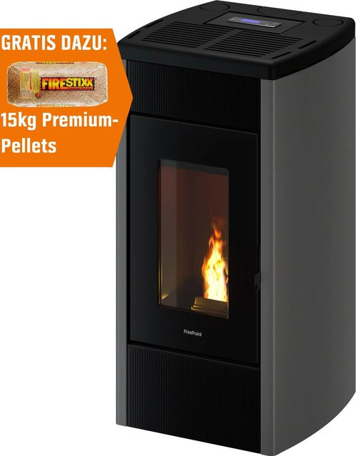 Freepoint Pelletofen Duke 14 kW in Silber mit Automatik und WiFi-Funktion - Bild 1