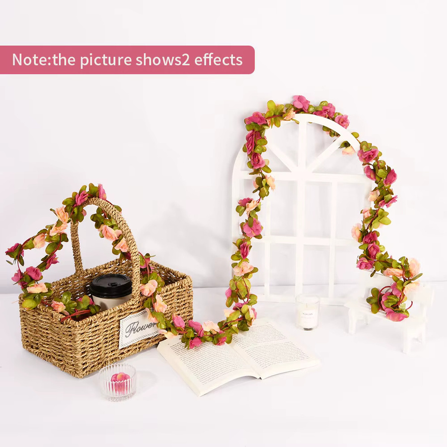 Uflower Künstliche Rosen Reben als Wandbehang und Girlande für Hochzeiten und Zimmerdekoration - Bild 1