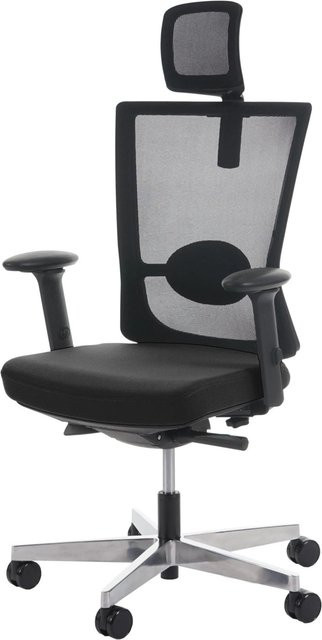 Ergonomischer Bürostuhl Proregal Merkur in Schwarz mit Kopfstütze und Sliding-Funktion, H x B x T: 135 x 72 x 70 cm, Sitzhöhe: 42 cm - Bild 1
