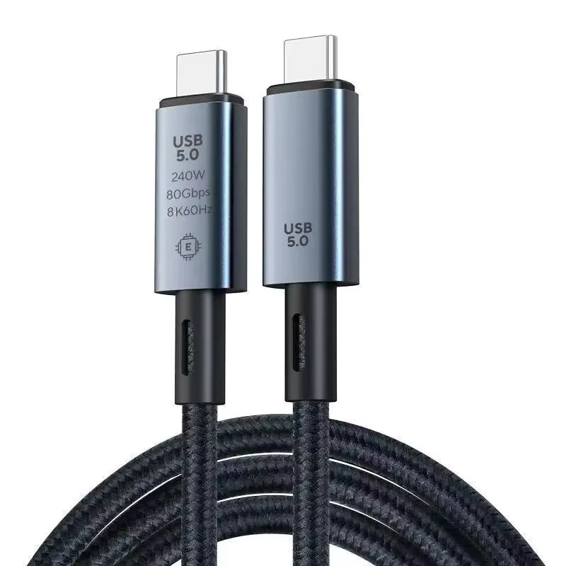 OIITH USB-C zu USB-C Datenkabel Thunderbolt 5, 80Gbps, 240W, 8K 60Hz, Schwarz - Bild 5