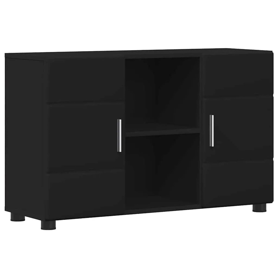 vidaXL Sideboard FLORIN in Schwarz, modernes Design aus Holzwerkstoff, B/T/H: 88,5 x 30,5 x 55,5 cm - Bild 2