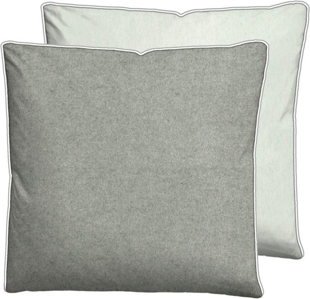 BIBERNA Bettwäsche mit Kissenbezügen aus Biber-Flanell, 100% Baumwolle, Grau, bügelfrei und atmungsaktiv - Bild 1