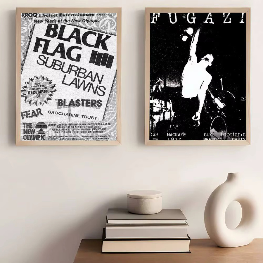 Vintage Punk Black Flag Band Poster in Schwarz als Retro-Wanddekoration aus Papier - Bild 3