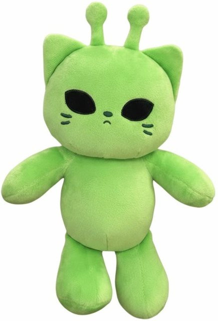 Yiran Health & Beauty Alien-Katzen-Stofftier, Grün, 30cm - Bild 1