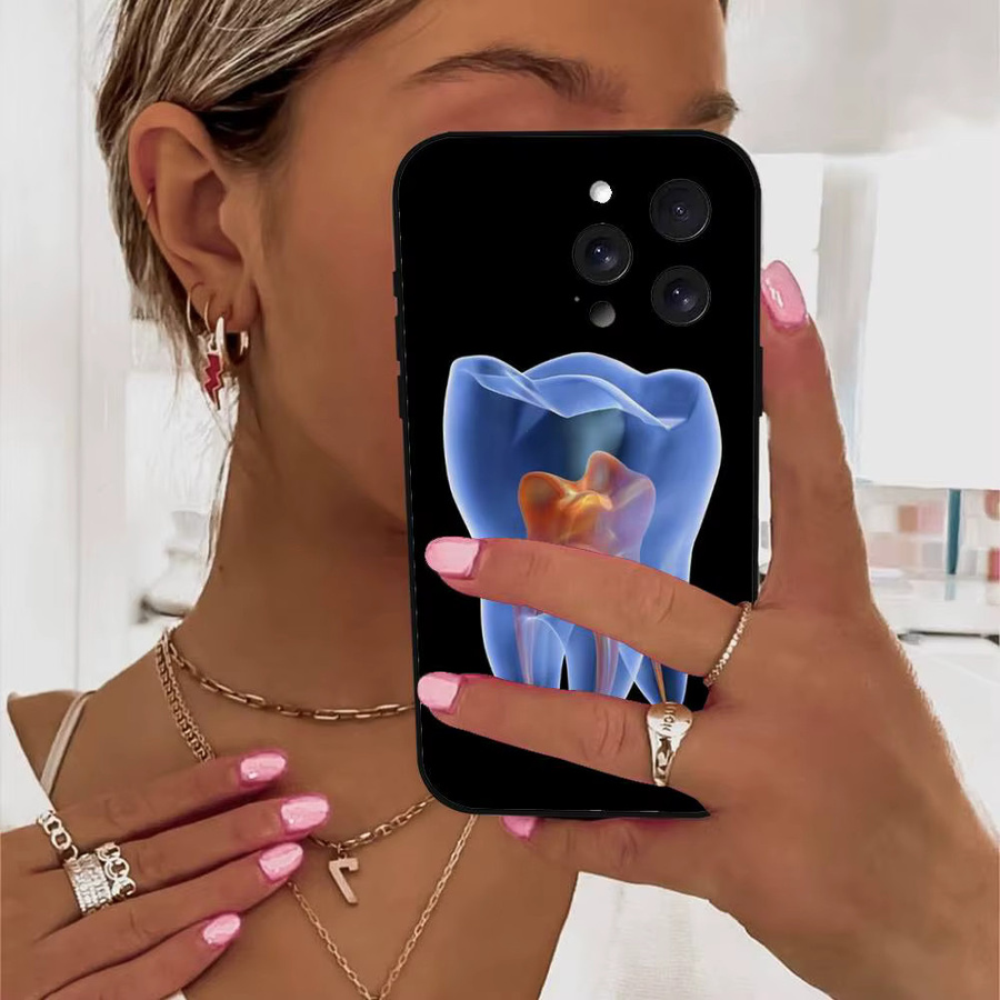 Zahnarzt Motiv Handyhülle für Apple iPhone in Schwarz - Bild 5