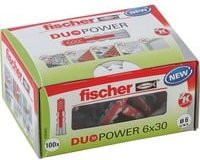 Fischer DUOPOWER Universal-Dübel aus Nylon, Durchmesser: 6 mm, Länge: 30 mm, 100 Stück - Bild 1