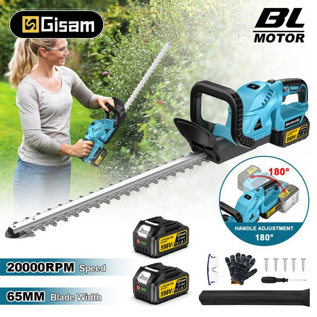 Gisam Bürstenloser elektrischer Heckenschneider und Trimmer für Makita LXT 18V Akku, Blau - Bild 1