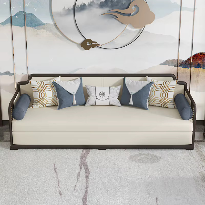 DUTRIEUX Modulare Wohnzimmer-Sofagarnitur aus Stoff in Beige mit passenden Kissen im minimalistischen nordischen Design - Bild 3