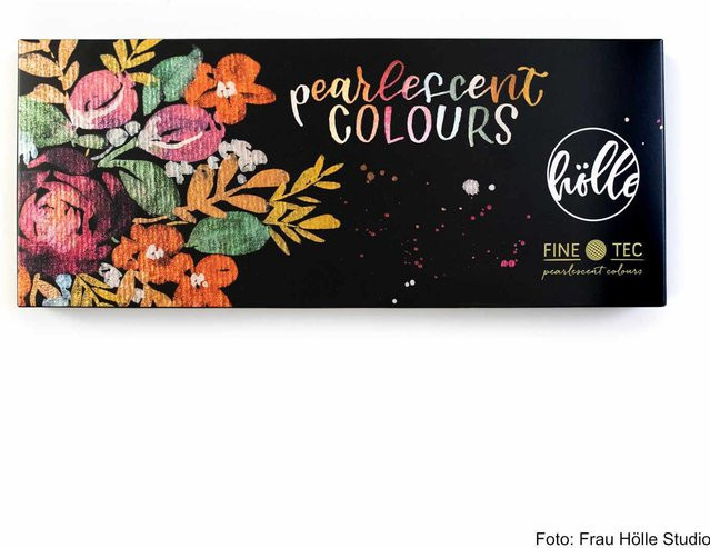 Frau Hölle Finetec Perlglanzfarben Set im Metallkasten mit 8 Farben - Bild 1
