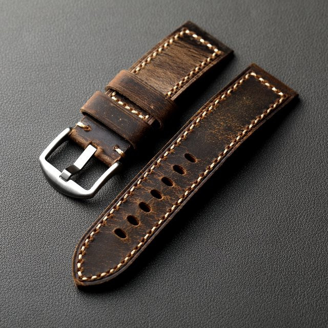 Raystray Uhrenarmband Leder, braun, Vintage, Herren - Bild 1
