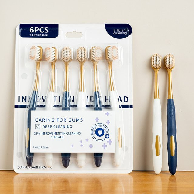 Bamboo World Zahnbürste, 6er Pack, weiche Borsten, Unisex - Bild 1