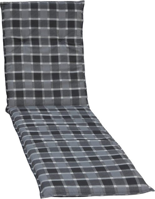 BEO Liegenauflage Barcelona in Grau/Anthrazit mit Viereck-Muster, Breite: 60 cm, Länge: 193 cm - Bild 1