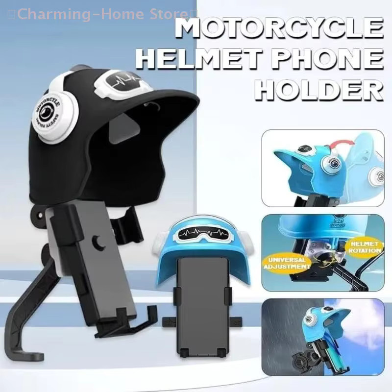 Motorrad-Telefonhalterung mit Mini-Helmabdeckung in Schwarz, wasserdichte Navigationshalterung für Fahrrad, E-Bike und Roller - Bild 3