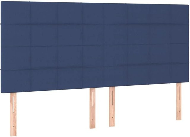 vidaXL Kopfteil für das Bett in Blau mit Stoffbezug, Breite: 160 cm, Tiefe: 5 cm, Höhe: 118 cm bis 128 cm - Bild 1