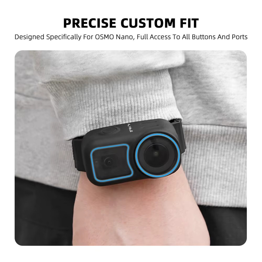 Flymile OSMO Nano-Kamera-Silikonarmband in Schwarz, verstellbares POV-Hängeseil für DJI OSMO Nano Zubehör - Bild 2