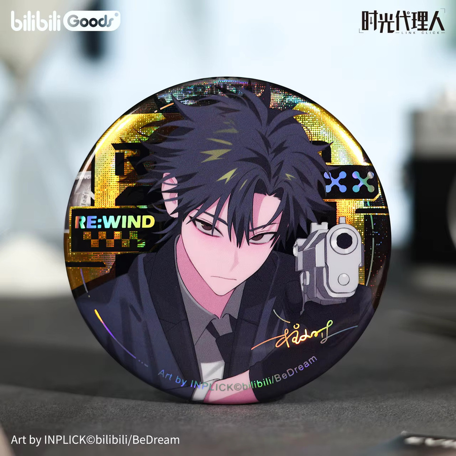 Link Click Anime Time Agent M.O.D Serie Re Wind Gu Zi Abzeichen Emaille Pin Acryl Charm Squeeze Toy Sammlerstück, Unisex - Bild 2