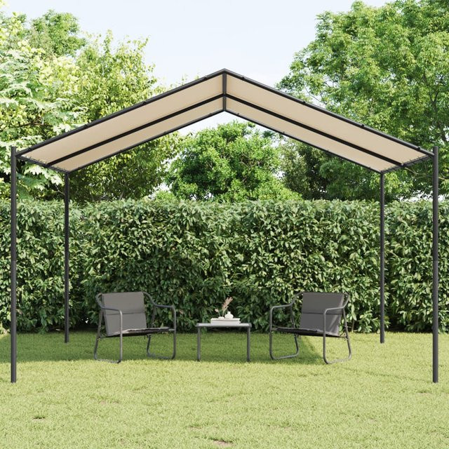 Vidaxl Garten Baldachin aus Stahl und Polyester, Beige, B x T: 400 x 400 cm - Bild 1