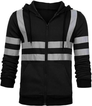Kyro Reflektierender Sicherheits-Hoodie mit 360-Grad-Reflexzonen in Schwarz, Größe XXXXL - Bild 1