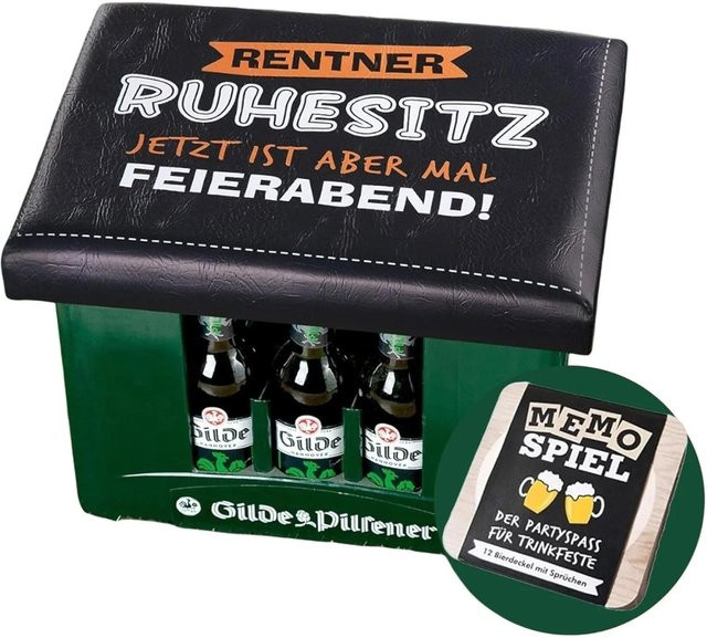 CULT at home Ruhesitz Bierkasten Sitzauflage mit Memospiel in Schwarz, B/T: 44 x 34 cm - Bild 1
