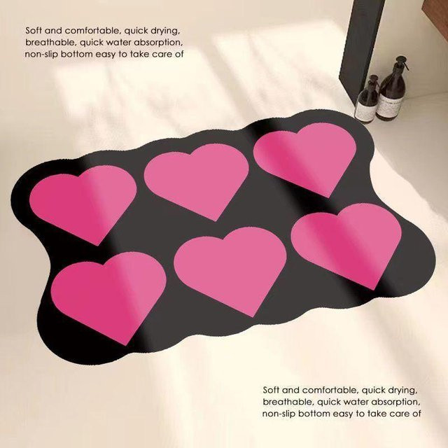 Yiran Furniture Badezimmer Bodenmatte aus Kieselgur, rutschfest, Farbe: Pink, B/T: 60 x 40 cm - Bild 1