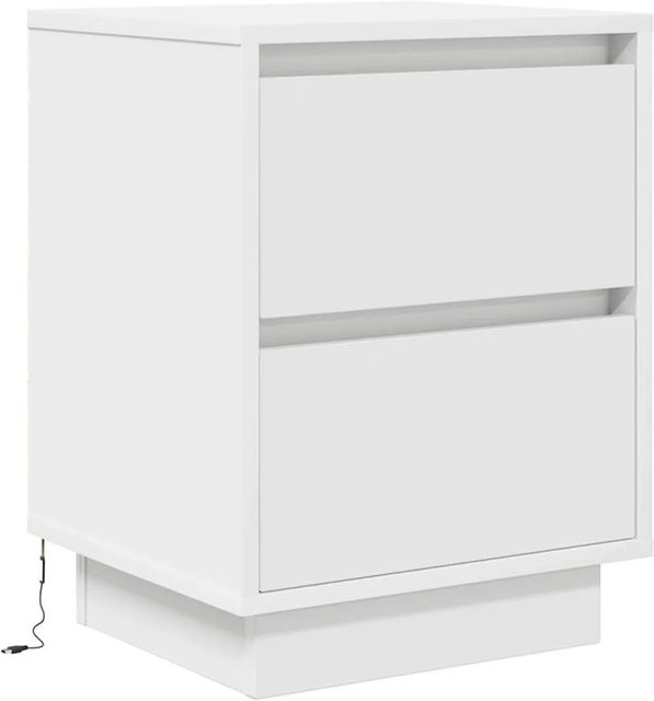 vidaXL Nachttisch mit integrierter LED-Beleuchtung in Weiß, B/T/H: 38 x 34 x 50 cm - Bild 1