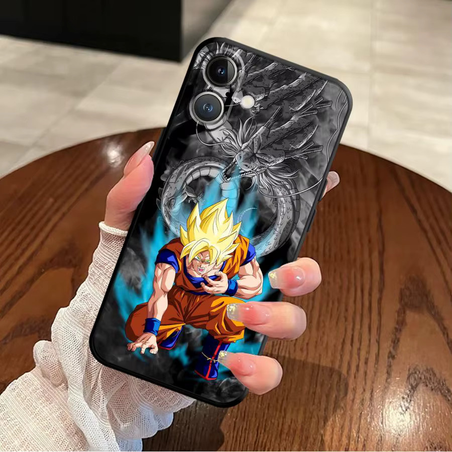 Schwarze weiche Handyhülle mit Dragon Ball Anime Design für iPhone Modelle - Bild 3