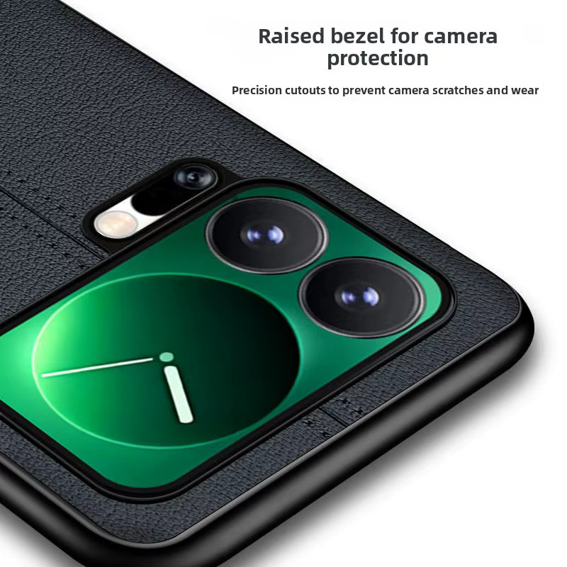 Premium Handyhülle aus echtem Leder für Xiaomi 17 Pro Max, 17 Pro und 17 in Schwarz mit stoßfestem Schutz - Bild 2