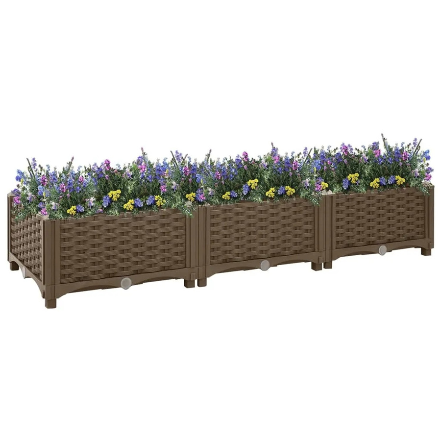 Hochbeet furnicato aus Polypropylen in Braun, B/T/H: 120 x 40 x 23 cm - Bild 2