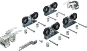 Hettich Schiebetürbeschlag Top Line 1 2-türiges Komplett-Set in Silber für bis zu 75 kg Belastbarkeit (DIN L/R) - Bild 1